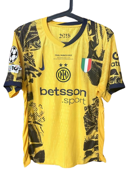Inter Final Champions Munich 2025 Jersey Match Worn Replica Vs Paris St Germain  VERSION WORN ISSUE