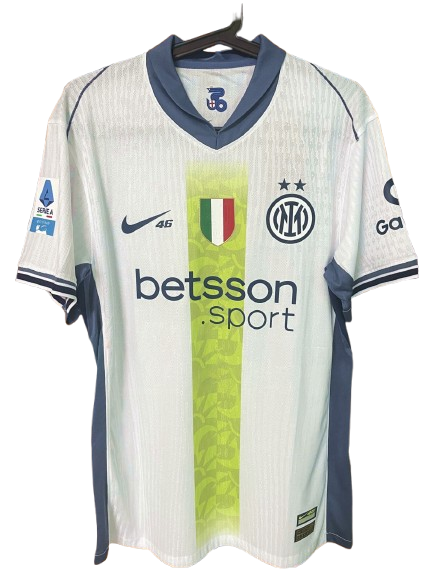 Inter Away Jersey 2024 2025 Match Worn Replica VERSION WORN ISSUE Special Edition Valentino Rossi 46