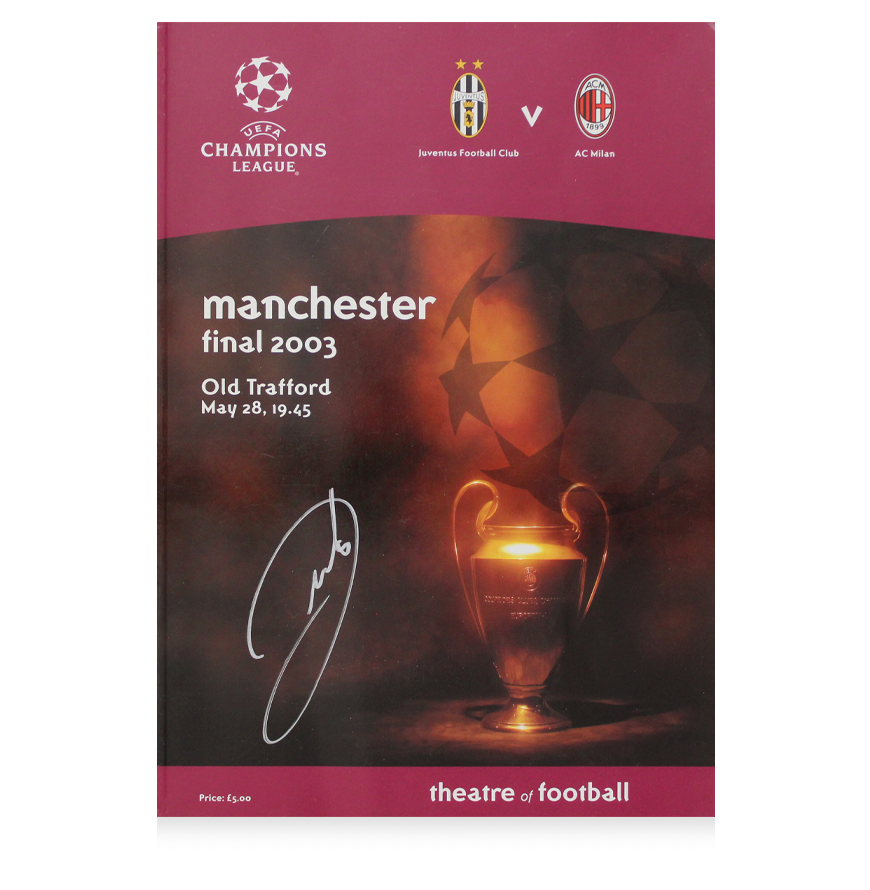 Andrea Pirlo Final Champions 2003 Manchester Vs Juventus  Dual Signed 2003 Uefa  Champions league Final Programme  ICONS Autograph Pirlo Andrea Milan Signed Autograph Autographed Programme