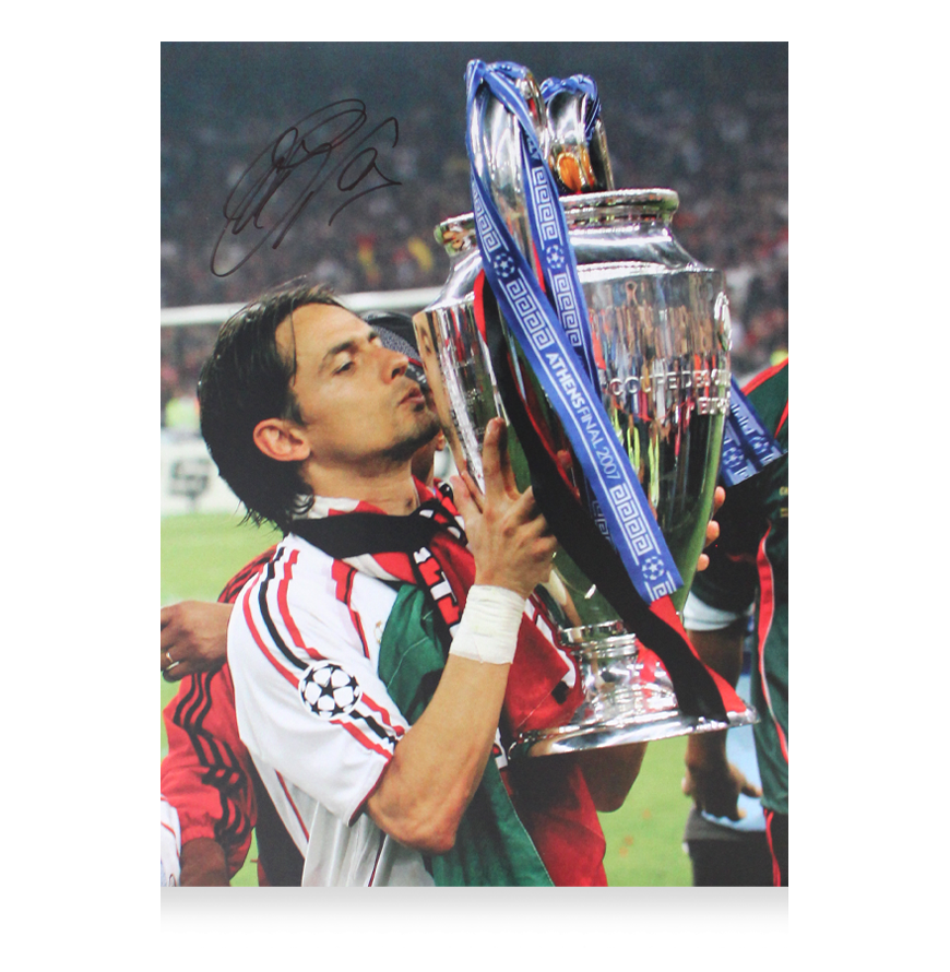 Filippo Inzaghi  Photo  Ac Milan Autographed Autograph Signed Ac Milan Final Champions 2007 Photo  Milan INZAGHI  Signed Photo  Ac Milan UCL 07 ICONS Filippo Inzaghi 9