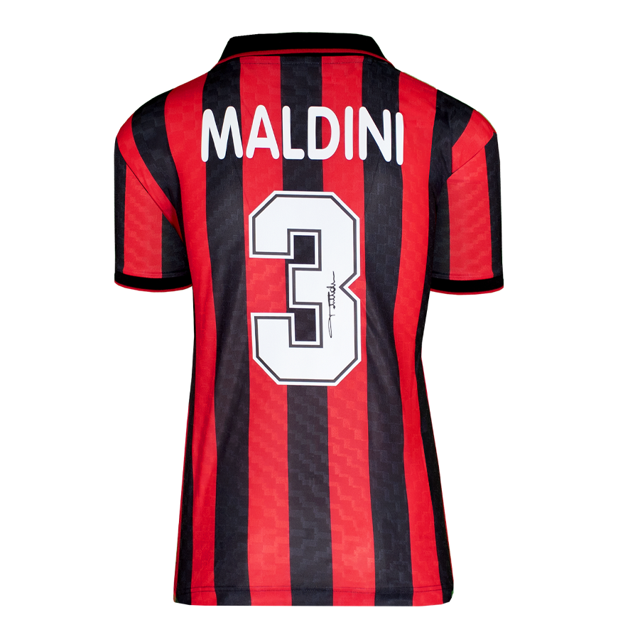Paolo Maldini Jersey Ac Milan Autographed Autograph Signed Ac Milan 1996 Jersey Ac Milan MALDINI   Signed Ac Milan 96 Home Shirt ICONS Maldini 3 Retro