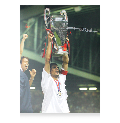 Foto de Paolo Maldini, autografada pelo Ac Milan, final de 2003, campeão do Manchester, foto do Ac Milan, MALDINI, autografada contra a Juventus, ícones da final, Maldini 3 retro. Foto de Paolo Maldini, autografada pelo Ac Milan, final de 2003, campe