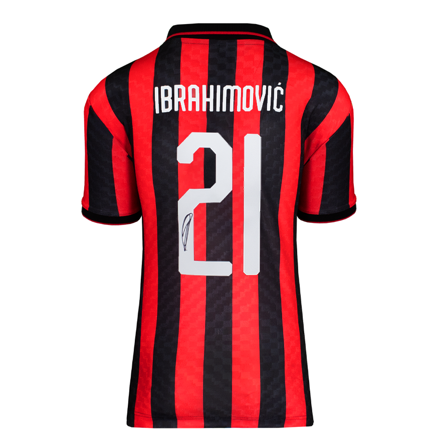 Zlatan Ibrahimovic  Jersey Ac Milan Autographed Autograph Signed Ac Milan 96 Jersey Ac Milan IBRACADABRA   Back Signed Ac Milan 1996 Home Shirt ICONS Ibrahimovic