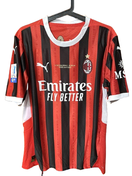 AC Milan SuperCup Italy 2025 Riyadh Derby vs Inter  Match Worn Version Supercup Italy jERSEY Version Replica VERSION WORN ISSUE Jersey Shirt Season Vs Inter
