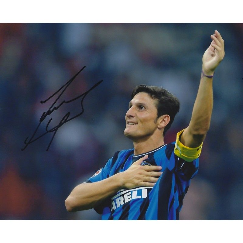 Inter Javier Zanetti Inter Photo Signed Autograph Autographed  Inter Photo Autographed Signed Icons Autographed Zanetti Inter   SC