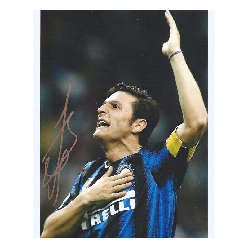 Inter Javier Zanetti Inter Photo Signed Autograph Autographed  Inter Photo Autographed Signed Icons Autographed Zanetti Inter   SC