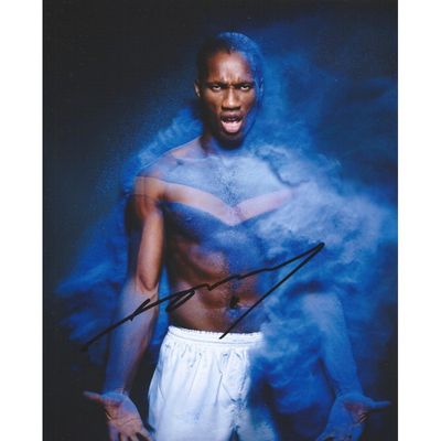 Didier Drogba Chelsea Autogramm, signiertes Foto, Drogba Chelsea, Didier Drogba Autogramm