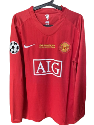 Manchester United Finale Champions League 2008 Moskau Match Worn Version 2008 JERSEY Version Replica VERSION WORN ISSUE Jersey Shirt Finale UCL 2008 Langarm Match Worn