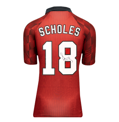 Paul Scholes Jersey Ac Manchester United 1996 Autographed Autograph Signed Man Utd  Jersey Scholes Back Signed 1996  Premier League  Home Shirt ICONS