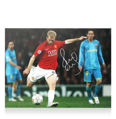 Autógrafo de Paul Scholes. Autógrafo firmado. Man Utd. Paul Scholes. Paul Scholes. Foto: Gol contra los ÍCONOS del FC Barcelona.