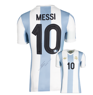 Camisola Argentina Lionel Messi Autografada Camisola Argentina Lionel Messi Autografada Camisola Argentina 2024-25 EDIÇÃO LIMITADA ANIVERSÁRIO Camisola Principal ÍCONES Messi Autografado Autografado