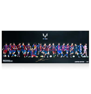 Lionel Messi   Barcelona Autographed Autograph Signed Barcelona Lionel Messi Barcelona  Lionel Messi Lionel Lionel Messi Career Montage Poster Messi Signed Autograph Autographed