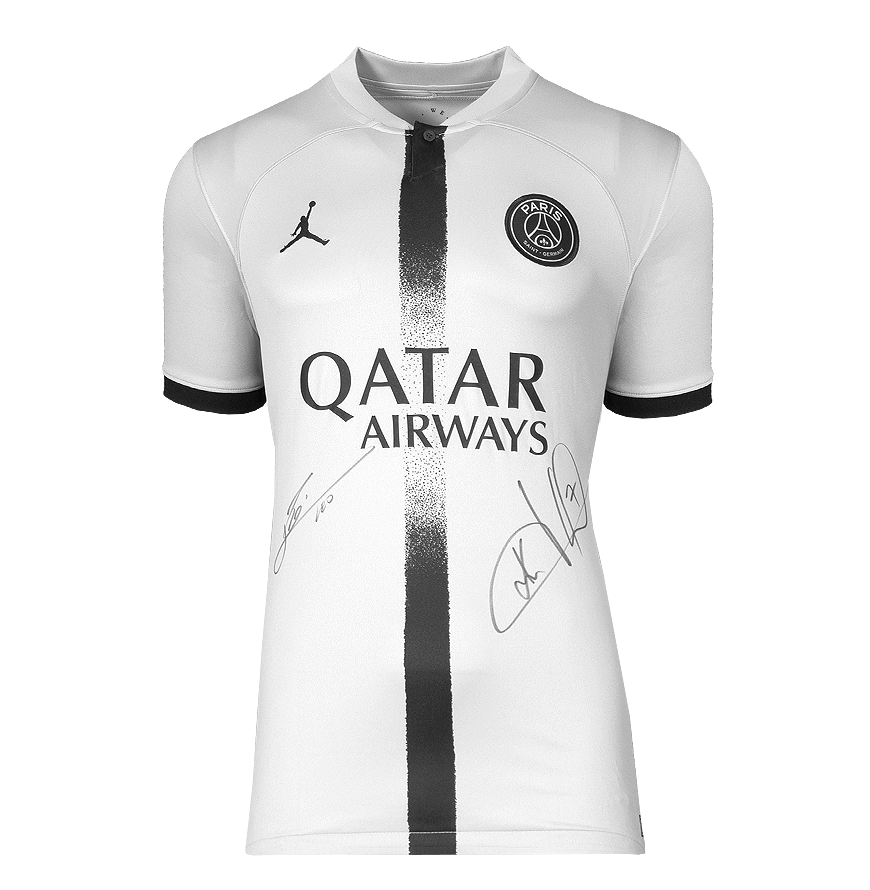 Lionel Messi Kylian Mbappé Jersey PSG Autographed Autograph Signed  Jersey Lionel Messi Paris St Germain Jersey 2022 2023 Dual Signed Autograph Autographed