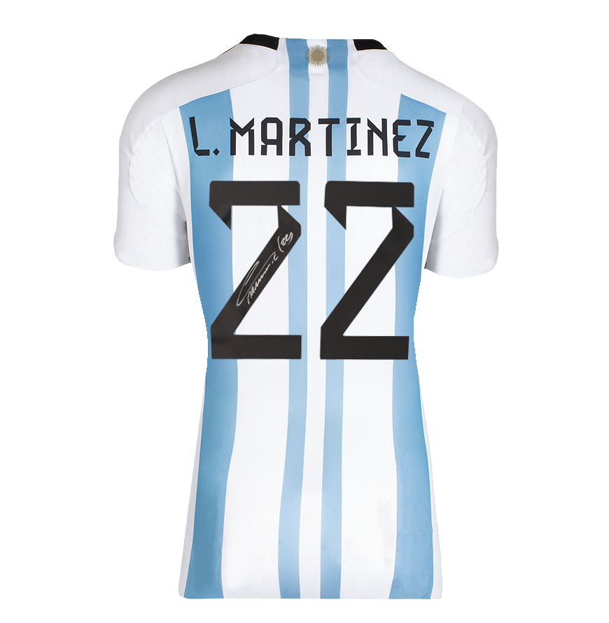 Lautaro Martinez Jersey Argentina  Autographed Autograph Signed Celeste Jersey Lautaro Martinez Lautaro Martinez Argentina 2022 Shirt  Signed Autograph Autographed