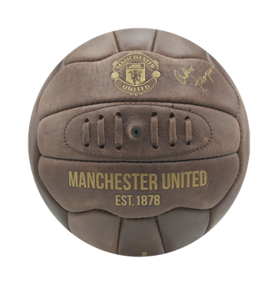 Signiertes Autogramm von Sir Alex Ferguson mit Ball, signiertes Autogramm von Sir Alex Ferguson, Man Utd Heritage Football, signiertes Autogramm von FERGUSON mit Ball