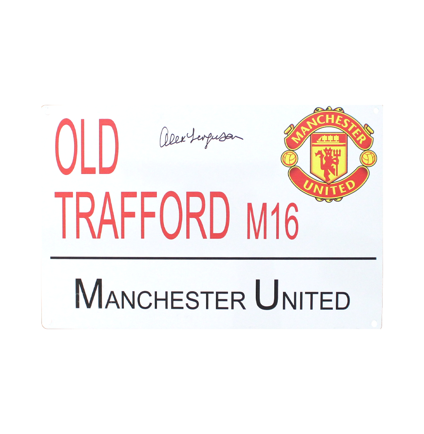 Sir Alex Ferguson Sir Alex Ferguson Old Trafford Roadsign Signed Autograph Sir Alex Ferguson Man Utd Autograph Football Autographed Autograph Signed FERGUSON  Signed Autograph Autographed