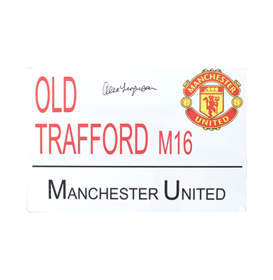 Sir Alex Ferguson Sir Alex Ferguson Old Trafford Road Cartello Autografo Firmato Sir Alex Ferguson Man Utd Autografato Calcio Autografato Autografo Firmato FERGUSON Autografo Firmato Autografato
