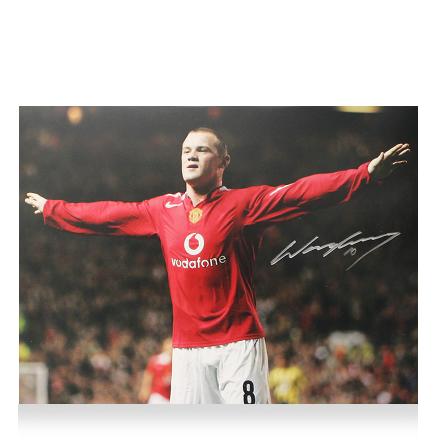 Wayne Rooney Photo Ac Manchester United  Autographed Autograph Signed Man Utd Photo ROONEY Signed Photo ICONS
