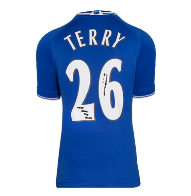John Terry Chelsea 2000 Shirt  Chelsea Autographed Autograph Signed CHELSEA  Jersey Chelsea TERRY JOHN  Signed Autograph ICONS "Never Leave The Blues"