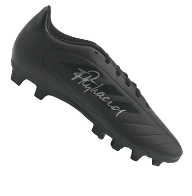 Frank Rijkaard Adidas Blackout Boot, signiertes Autogramm, signierter Fußballschuh, signiertes signiertes Autogramm, Frank Rijkaard ICONS