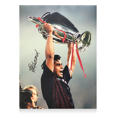 Foto autografiada de Frank Rijkaard. Autógrafo firmado. Foto autografiada. Autógrafo firmado. Frank Rijkaard, íconos.