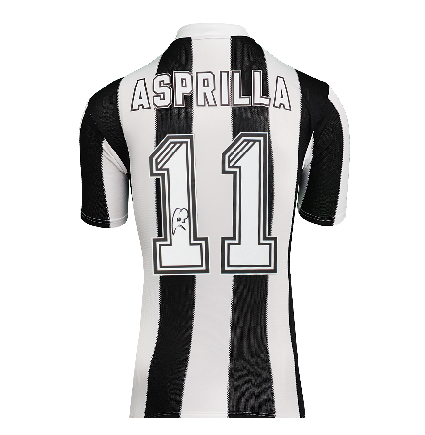 Faustino Asprilla Newcastle United 1996 Shirt  Autographed Autograph Signed  Newcastle  Jersey Asprilla 96   Premier League  Jersey Autograph Autographed Signed Shirt ICONS