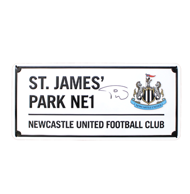 Faustino Asprilla Faustino Asprilla Placa de rua do St James' Park autografada Autógrafo assinado Placa autografada Assinada Placa de rua ÍCONES ASPRILLA