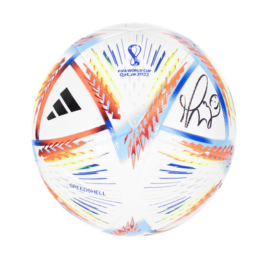 Bola de futebol do Campeonato do Mundo da FIFA autografada por Marco Materazzi. Autógrafo assinado por Marco Materazzi. ÍCONES DE MATERNIDADE