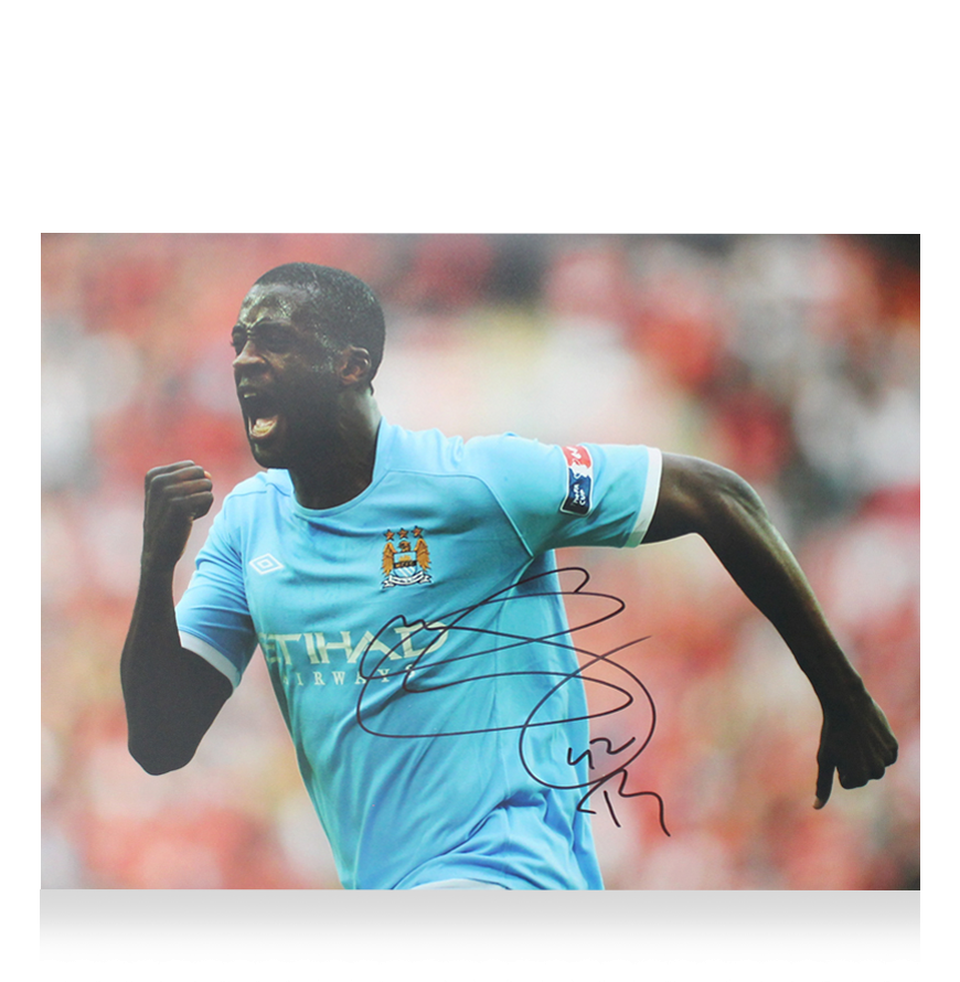 Yaya Toure Yaya Toure FA Cup Semi-Final Photo Autographed Autograph Signed Man City Photo TOURE Signed Autograph ICONS Manchester City