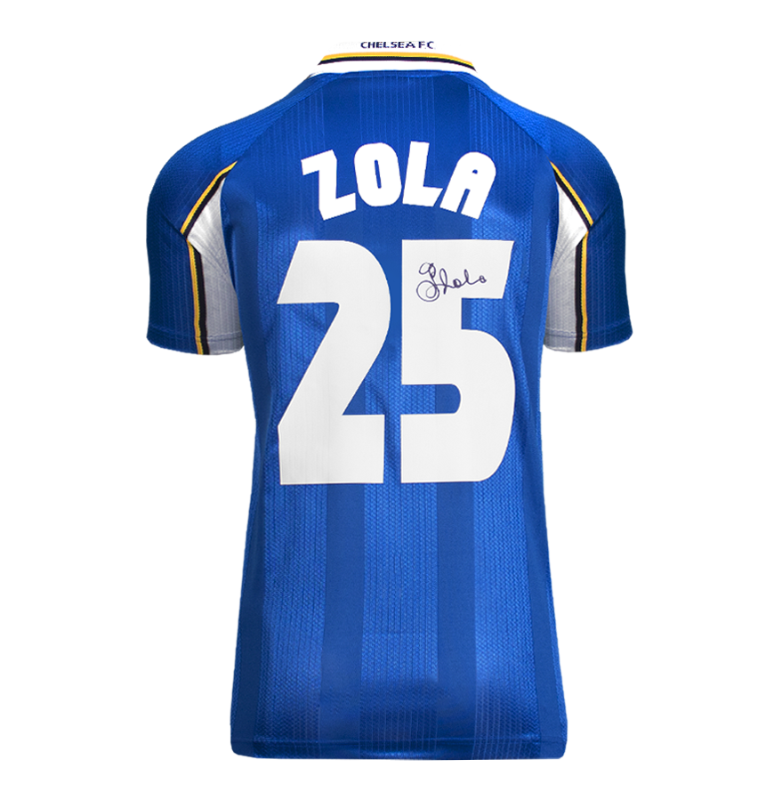 Gianfranco Zola Chelsea 1998 ECWC Jersey Shirt  Chelsea Autographed Autograph Signed CHELSEA  Jersey Chelsea GIANFRANCO ZOLA   Signed Autograph ICONS 1998