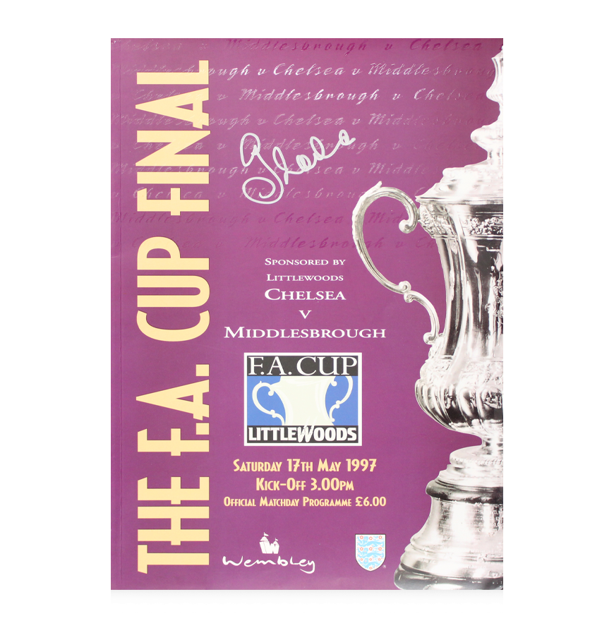 Gianfranco Zola 1997 FA Cup Final Progamme Autographed Autograph Signed CHELSEA  Chelsea GIANFRANCO ZOLA   Signed Autograph ICONS Programme Signed Autographed