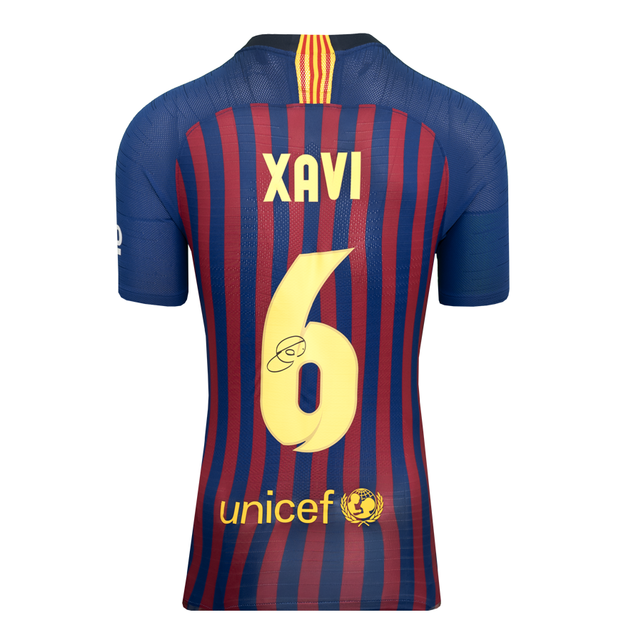 Xavi FC Barcelona 2018-19 Shirt Barcelona Jersey Autographed Autograph Signed BARCELONA   Jersey XAVI  Signed Autograph ICONS 18/19