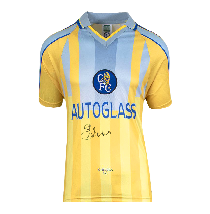 Gianfranco Zola Chelsea Chelsea 1998 Away Shirt Chelsea Autographed Autograph Signed CHELSEA  Jersey Chelsea GIANFRANCO ZOLA   Signed Autograph ICONS 1998