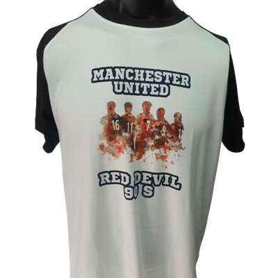 T Shirt  Manchester United  Leggend Icon Stampa Printed Sublimation T Shirt MAN UTD Red Delvils 1990