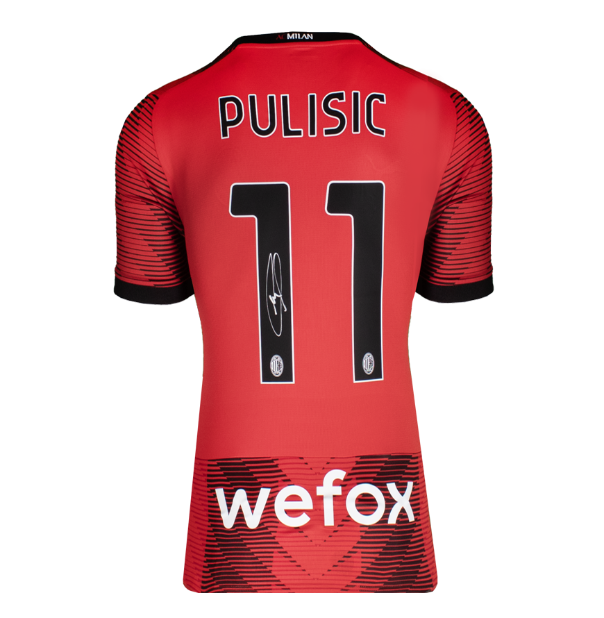 Christian Pusilic  Jersey Ac Milan Autographed Autograph Signed Ac Milan 2023 2024  Jersey Ac Milan PUSILIC   Back Signed Ac Milan 23/24 Home Shirt ICONS Pusilic Christian 11