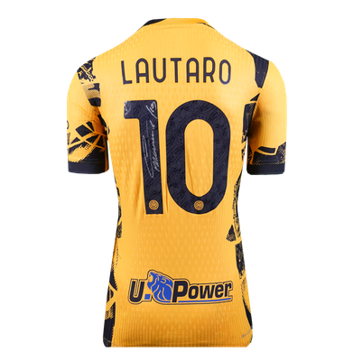 Camiseta de Lautaro Martínez del Inter de Milán 2024-25 autografiada. Camiseta de local de Lautaro Martínez del Inter de Milán 2024-25. Edición del partido. Autografiada por el Inter.