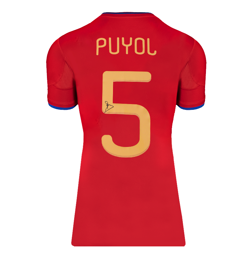 Carles Puyol Spain 2010 Jerse Autographed Autograph Signed Spain PUYOL Signed Spain 2010 Puyol  jERSEY Spain 2010  SIGNED  Shirt ICONS