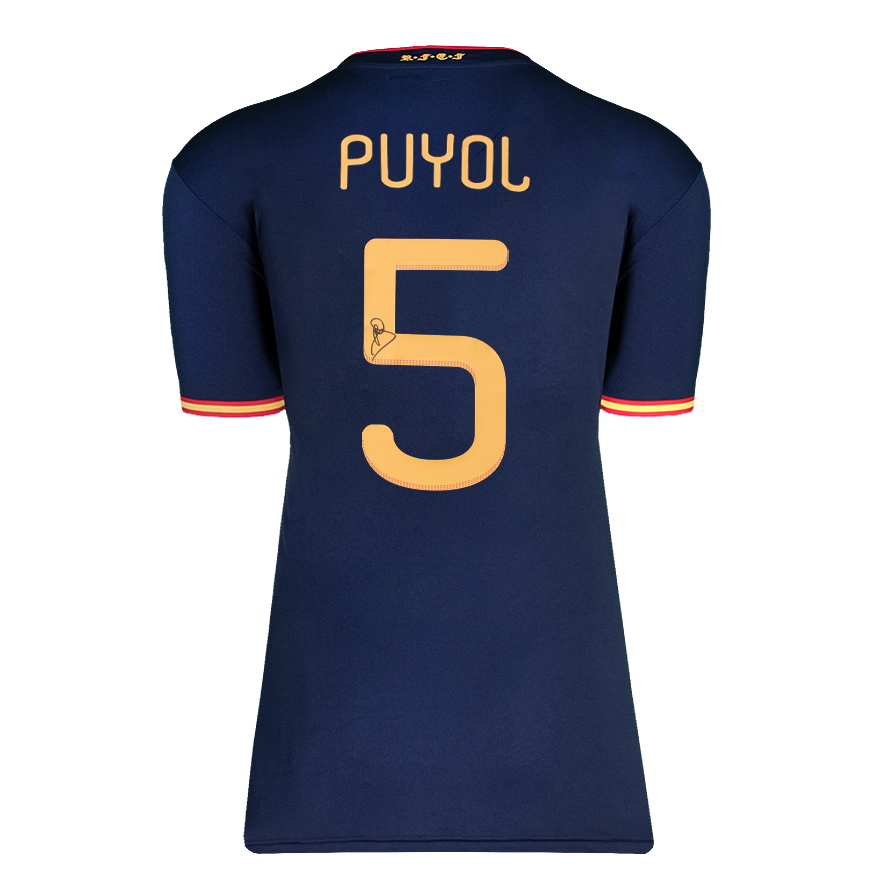 Carles Puyol Spain 2010 Jerse Autographed Autograph Signed Spain PUYOL Signed Spain 2010 Puyol  jERSEY Spain 2010  SIGNED  Shirt ICONS