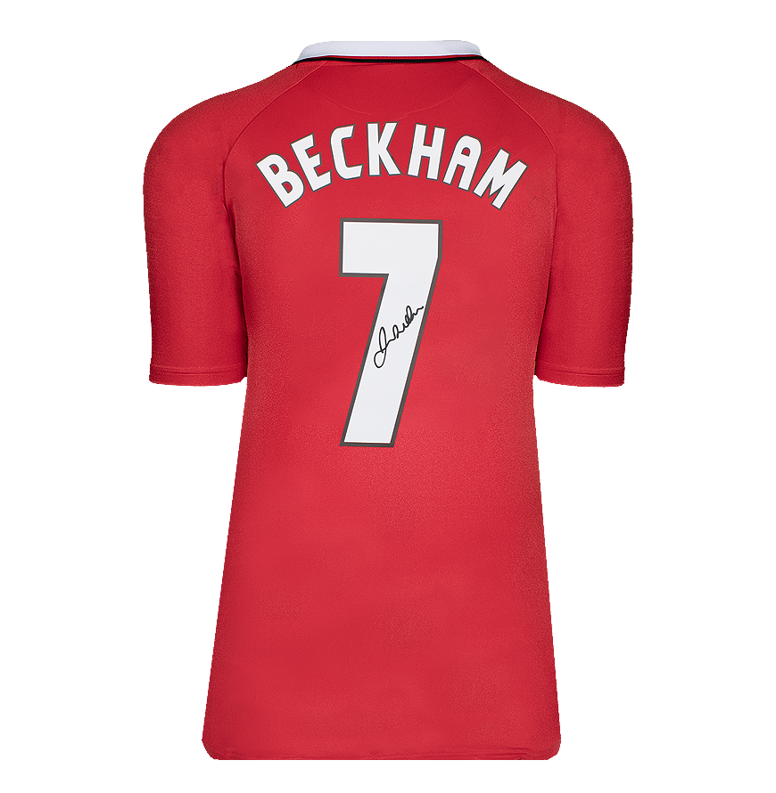 David Beckham Jersey Autographed Man Utd 1999 Uefa Champions League  Jersey  Jersey Ac Manchester United 99 Autographed Autograph Signed Man Utd  1999 Jersey BECKHAM  Signed  Shirt ICONS UCL 99