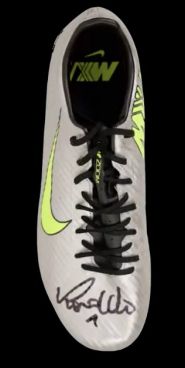 Ronaldos signierter Fußballschuh, das Phänomen des signierten Lima-Schuhs, das Ronaldo-Phänomen.  Authentifizierung: Beckett-Hologramm  Lieferzeit: 10–20 Tage. Nach Ihrer Bestellung erhalten Sie alle Details.