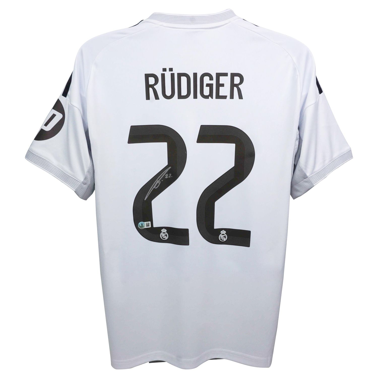 Jersey Real Madrid 2025  2026  Jersey Signed Rudiger 22 Autographed Autograph RUDIGER Beckett Autograph Rudiger Real Madrid 25/26 RUDIGER
