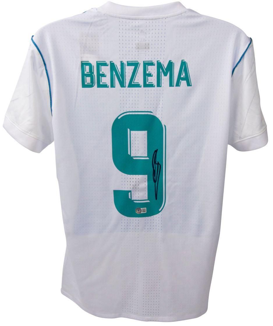 Jersey Karim Benzema 9  Real Madrid Signed Autograph BENZEMA Real Madrid Blancos 2017 2018  Autographed Jersey Autograph Karim Benzema 17/18  Real Madrid