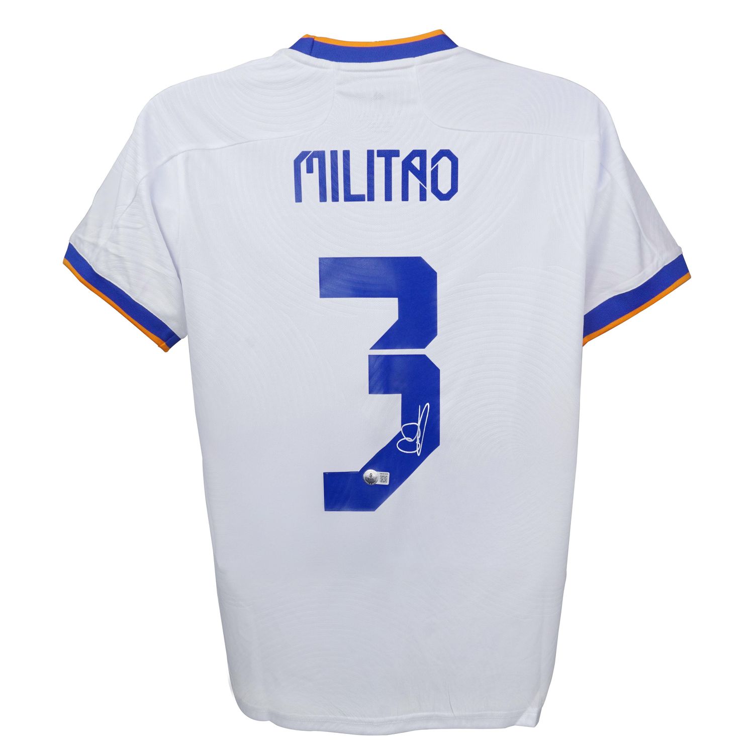 Jersey Militao 3 Real Madrid Signed Autograph MILITAO  Real Madrid Blancos 2021 2022 Autographed Jersey Autograph Militao 21/22 Real Madrid