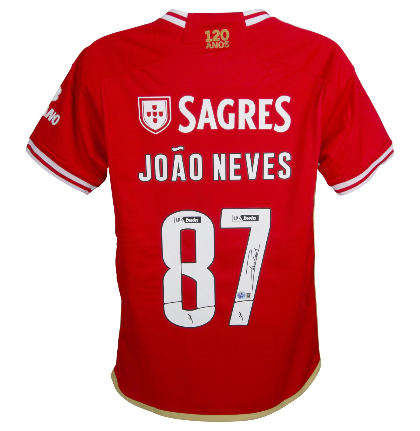 Joao Neves 87 Benfica Jersey Signed Autographed Jersey Autograph NEVES Signed Autograph Jersey Benfica 2023 2024