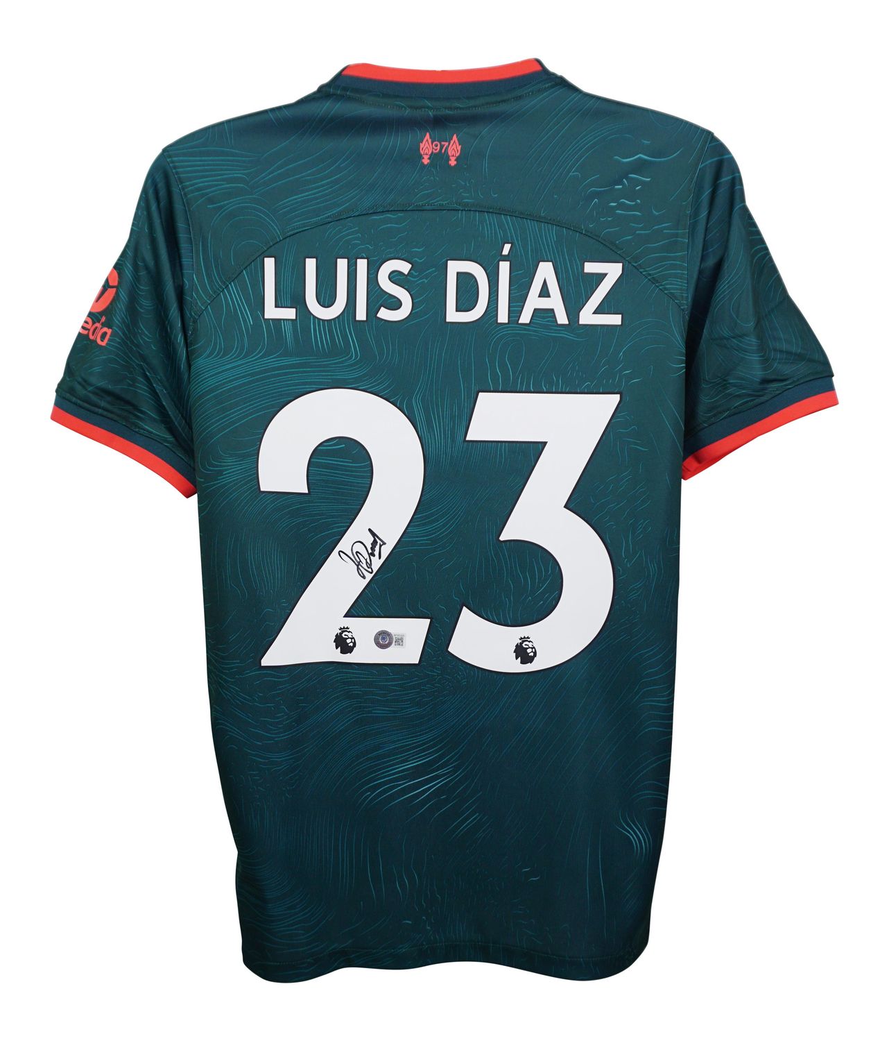 Luis Diaz 23 2024 2025  Liverpool  Jersey Signed DIAZ 23   Autographed Autograph DIAZ Jersey  Beckett Autograph Liverpool 24-25