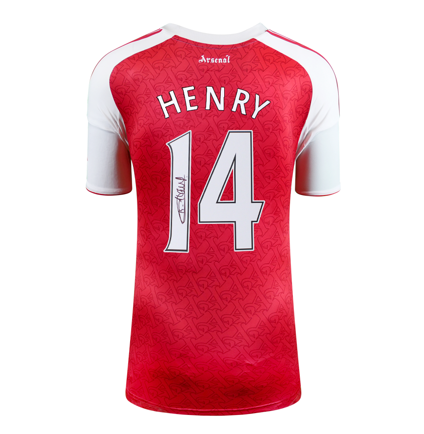Thierry Henry Jersey Arsenal Home 2025 2026 Autographed Autograph Signed Arsenal Jersey Thierry Henry Back Signed 2025 2026  Home Shirt ICONS