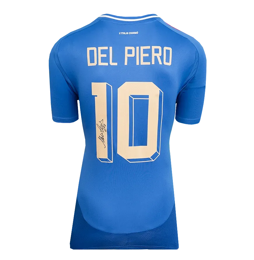 Alessandro Del Piero alessandro del piero back signed italy 2024-25 Shirt Autographed Autograph Signed Italy Jersey DEL PIERO Signed Italy Alex Del Piero jERSEY ITALYSIGNED  Shirt ICONS