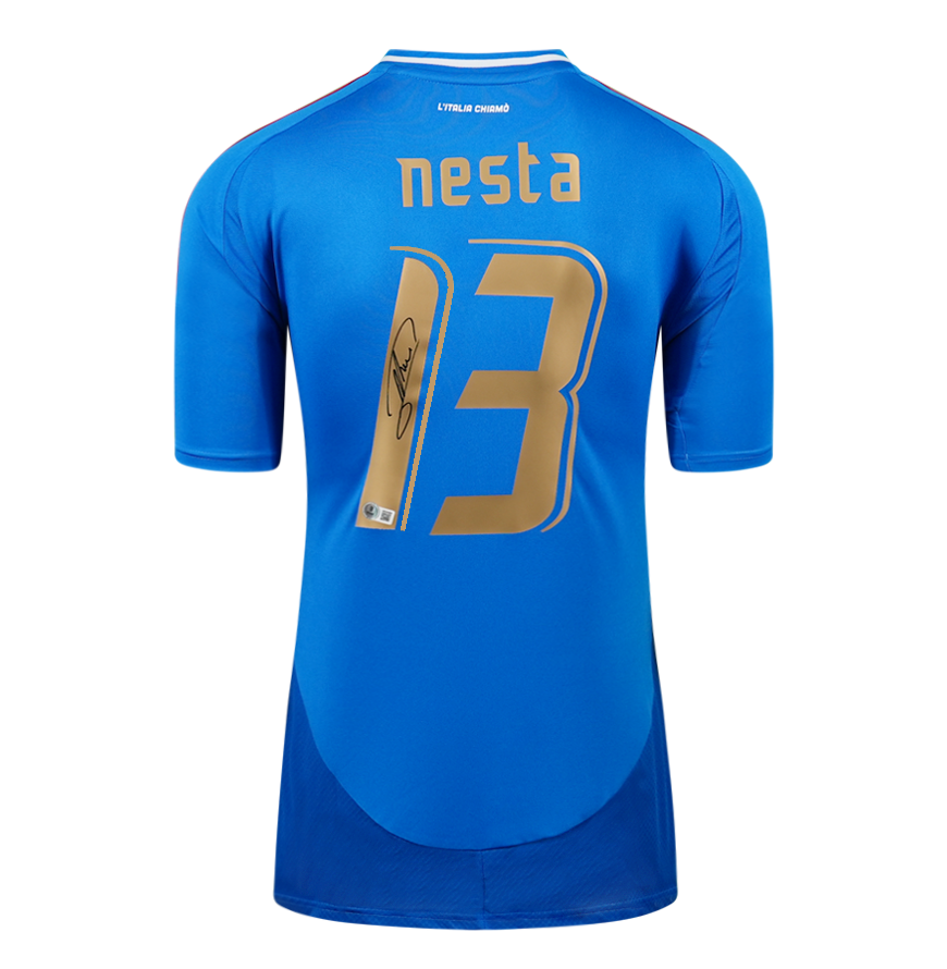 Alessandro Nesta  back signed italy 2024-25 Shirt Autographed Autograph Signed Italy Jersey NESTA 13 Signed Italy Nesta Alessandro jERSEY ITALY SIGNED  Shirt ICONS