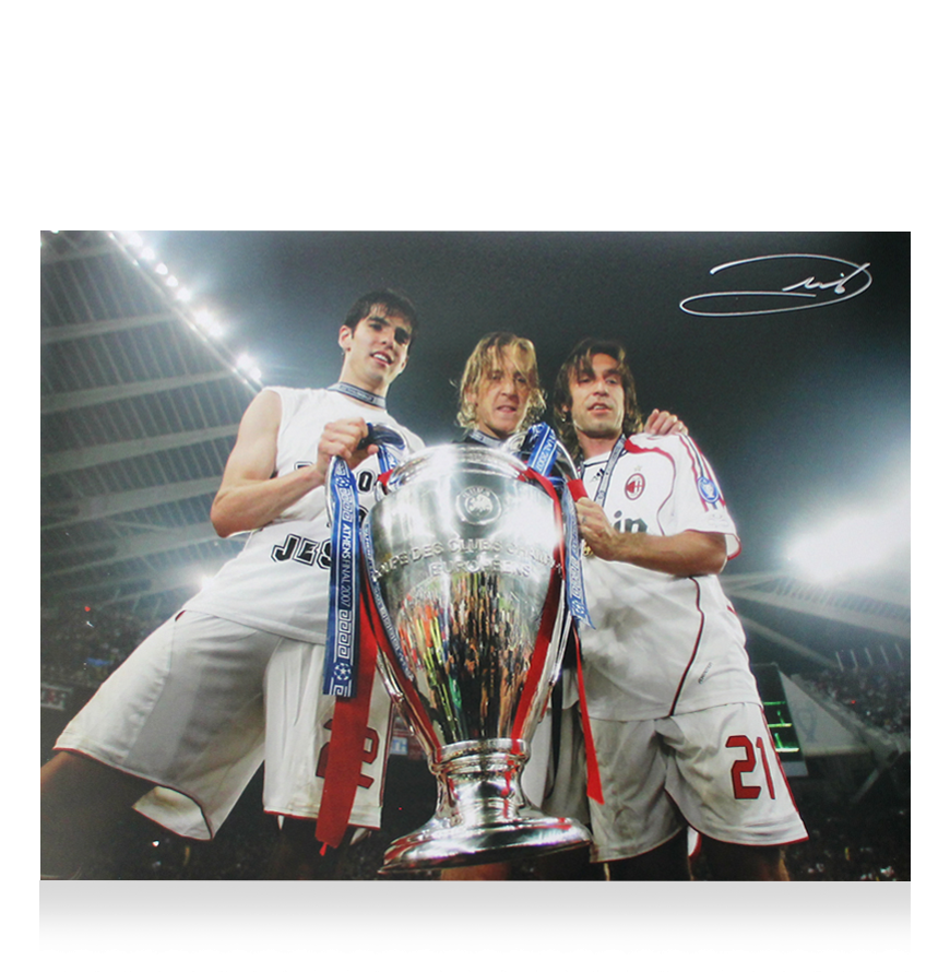 Andrea Pirlo Autograph Ac Milan Andrea Pirlo Signed Ac Milan Photo Uefa Champions League 2007 Winner ICONS