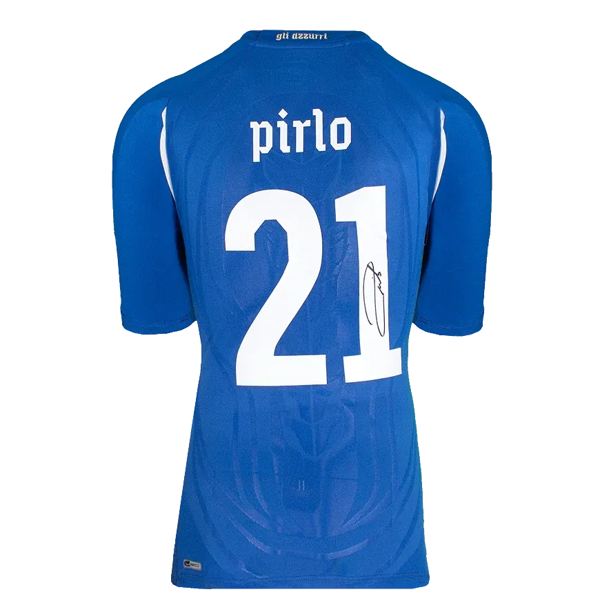 Andrea Pirlo Autograph Andrea Pirlo Signed Italy Andrea Pirlo Signed Italy 2010  Home Shirt Original 2010  Italy Autographed Autograph Pirlo ICONS